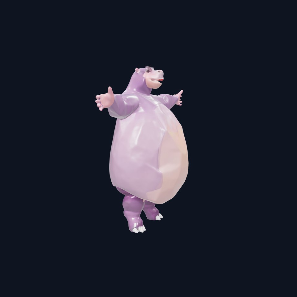 Plump Hippo Character model pack